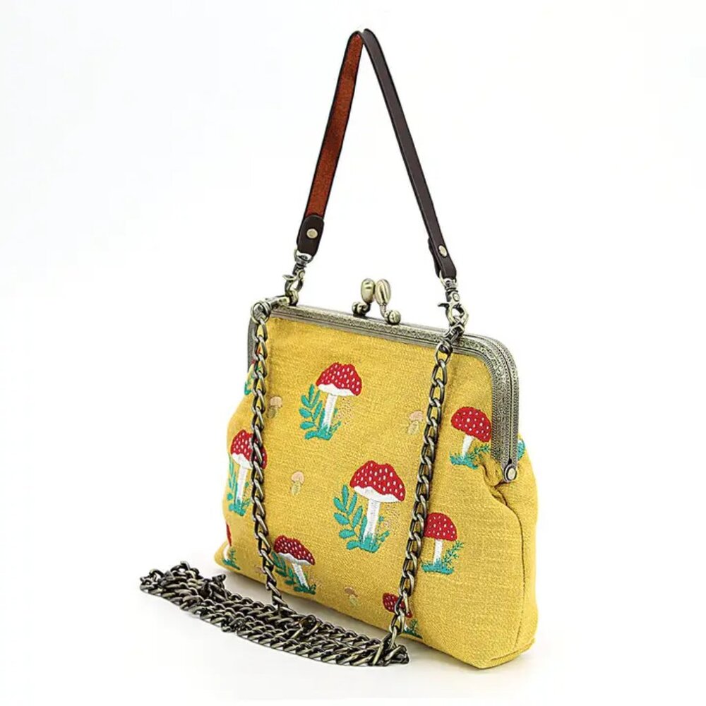 Mushrooms Kisslock Bag   NEW! - Picture 3 of 3